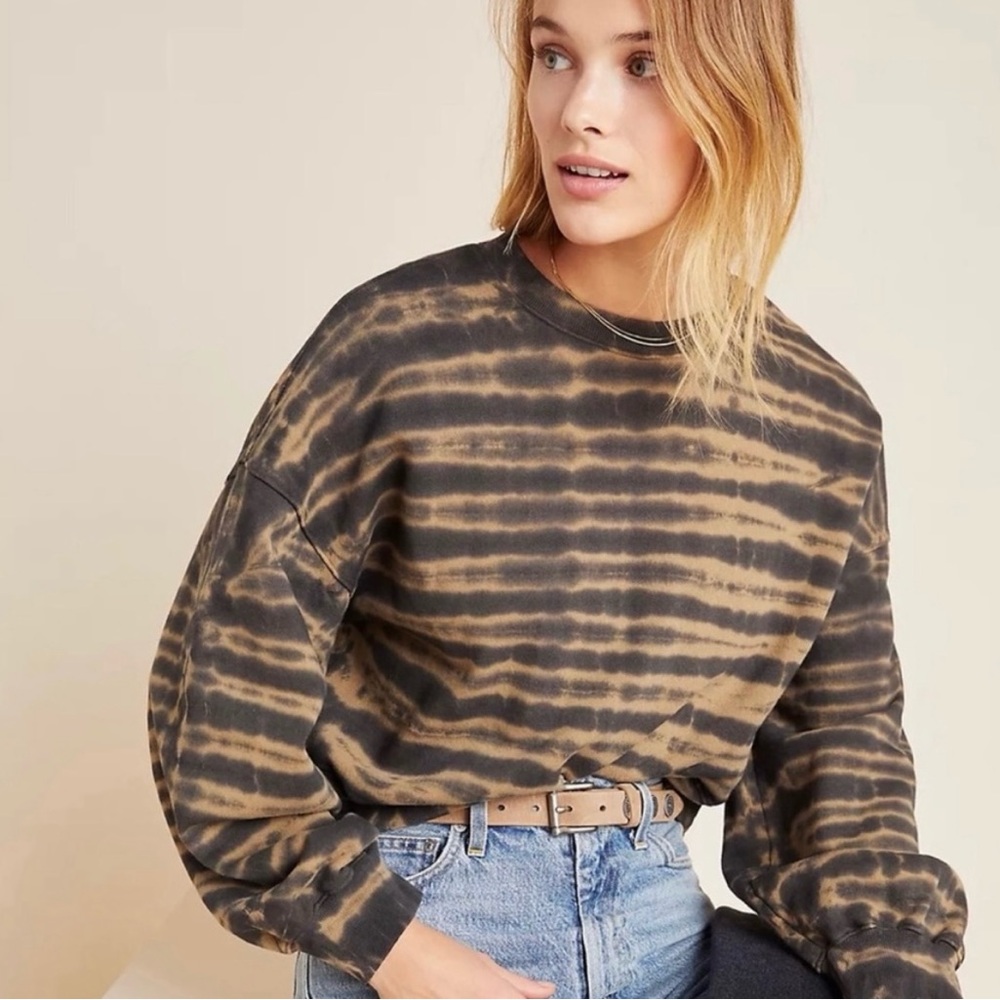 AGOLDE Anthropologie Richie Tie Dye Crewneck Balloon Sleeve Sweatshirt